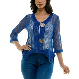 �j�i���I�i���h ���f�B�[�X �A�E�^�[ �j�b�g�E�Z�[�^�[ �J�[�f�B�K�� Women's Nina Leonard Button Knit Cardigan Powder Blue �u���[