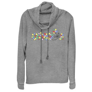 �f�B�Y�j�[ �s�N�T�[ ���f�B�[�X �g�b�v�X T�V���c �O���t�B�b�N Disney / Pixar's Up Russell & Dug Balloons Juniors' Cowlneck Graphic Lightweight Long Sleeve Gray Heather �O���[