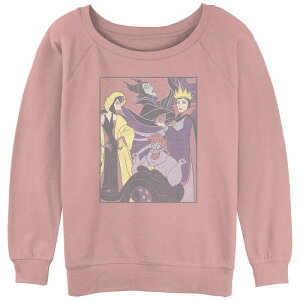 �f�B�Y�j�[ ���f�B�[�X �A�E�^�[ �p�[�J�[�E�X�E�F�b�g �p�C�� �V���c Disney's Villains Juniors' Slouchy Terry Sweatshirt Desert Pink �s���N
