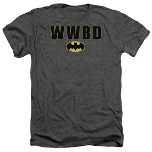 �A�j���L�����N�^�[ �����Y �g�b�v�X T�V���c ���S Licensed Character Batman Wwbd Logo Adult Heather T-shirt Charcoal �`���R�[��