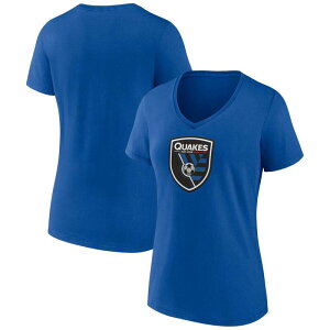 �t�@�i�e�B�N�X �����Y �g�b�v�X T�V���c V�l�b�N ���S Women's Fanatics Blue San Josearthquakes Logo V-Neck T-Shirt Sje Blue �u���[