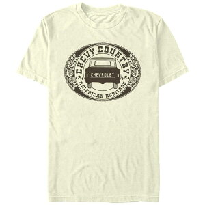 �A�j���L�����N�^�[ �����Y �g�b�v�X T�V���c �O���t�B�b�N Licensed Character Men's Chevy Country American Heritage Badge Graphic Tee Natural