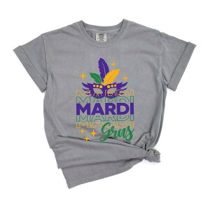 Simply Sage Market ���f�B�[�X �g�b�v�X T�V���c Simply Sage Market Mardi Gras Mask Sparkle Garment Dyed Tees Pepper