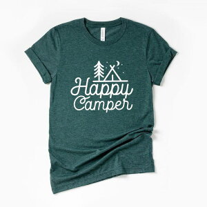 Simply Sage Market ���f�B�[�X �g�b�v�X T�V���c �O���t�B�b�N Simply Sage Market Happy Camper Tent Short Sleeve Graphic Tee Forest �t�H���X�g