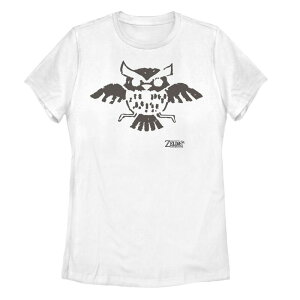�A�j���L�����N�^�[ ���f�B�[�X �g�b�v�X T�V���c �O���t�B�b�N Licensed Character Juniors' Nintendo Legend Of Zelda Links Awakening Owl Glyph Graphic Tee White �z���C�g
