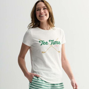 �\�m�} ���f�B�[�X �g�b�v�X T�V���c ���� Women'sonoma Goods For Life Short-Sleeve Crew Tee Time Graphic