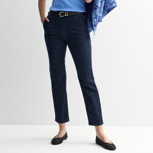 �N���t�g���o���[ ���f�B�[�X �{�g���X �f�j���p���c �X�g���[�g �v�` Petite Croft & Barrow Straight Leg Denim Pull-On Pants Rinse Wash �f�j��