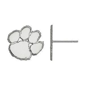 yz SA[g fB[X sAXECO ANZT[ LogoArt Sterling Silver Rhodium Plated Clemson Tigers Small Post Earrings Sterling Silver