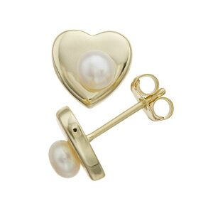 �A���u�����f�b�h ���f�B�[�X �A�N�Z�T���[ �s�A�X�E�C�������O Unbranded 14k Gold Over Sterling Silver Freshwater Cultured Pearl Heart Stud Earrings Gold Tone �S�[���h