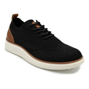yz AJf~NX Y IbNXtH[h V[Y Akademiks Men's Wingtip Knit Oxford Shoes Black