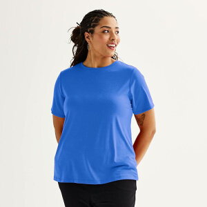 �i�C���E�F�X�g ���f�B�[�X �g�b�v�X T�V���c �N���[�l�b�N �v���X�T�C�Y Plusize Nine West Essential Crewneck Tee Nicole Blue �u���[