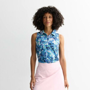 Tek Gear ���f�B�[�X �g�b�v�X T�V���c �|���V���c ���b�V�� Women's Tek Gear Sport Gear Mesh Polo Tank Top Multi Alpine Flora �}���`�J���[