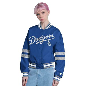 �X�^�[�^�[ ���f�B�[�X �A�E�^�[ �W���P�b�g�E�u���]�� Women'starteroyalos Angeles Dodgers Interception Full-Snap Varsity Jacket Lad Blue �u���[
