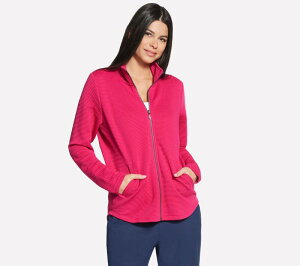 �X�P�b�`���[�Y ���f�B�[�X �A�E�^�[ �W���P�b�g�E�u���]�� Women'skechers The Go Walk Ottoman Cozy Fit Scoop Hem Jacket Bright Peony