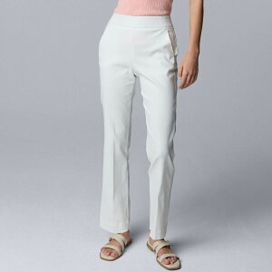 ���F���E�H�� ���f�B�[�X �{�g���X �J�W���A���p���c �v�` �A���N�� Petite Simply Vera Wang Luxe Twill Ankle Pants Modern White �z���C�g