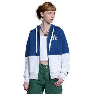 �X�^�[�^�[ ���f�B�[�X �g�b�v�X T�V���c �p�[�J�[ Women'starteroyal/White Los Angeles Dodgers Wishbone Full-Zip Hoodie Lad Blue �u���[