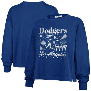�t�H�[�e�B�Z�u���u�����h ���f�B�[�X �g�b�v�X T�V���c 47 Brand Women's '47 Royalos Angeles Dodgers Team Collage Sydney Long Sleeve T-Shirt Lad Blue �u���[