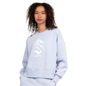 �X�^�[�^�[ ���f�B�[�X �g�b�v�X T�V���c �X�E�F�b�g �N���b�v�h Women'starter Blue Seattle Kraken Boxy Cropped Sweatshirt Krk Blue �u���[