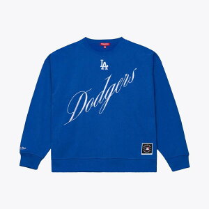 �~�b�`�F��&�l�X ���f�B�[�X �g�b�v�X T�V���c �X�E�F�b�g Women's Mitchell & Ness Royalos Angeles Dodgerscript Sweatshirt Lad Blue �u���[