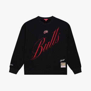 �~�b�`�F��&�l�X ���f�B�[�X �g�b�v�X T�V���c �X�E�F�b�g Women's Mitchell & Ness Black Chicago Bulls Hardwood Classicscript Lightweight Sweatshirt Bul Black �u���b�N