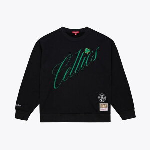 �~�b�`�F��&�l�X ���f�B�[�X �g�b�v�X T�V���c �X�E�F�b�g Women's Mitchell & Ness Black Boston Celtics Hardwood Classicscript Lightweight Sweatshirt Cel Black �u���b�N