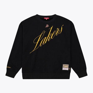 �~�b�`�F��&�l�X ���f�B�[�X �g�b�v�X T�V���c �X�E�F�b�g Women's Mitchell & Ness Black Los Angeles Lakers Hardwood Classicscript Lightweight Sweatshirt Lak Black �u���b�N