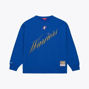 �~�b�`�F��&�l�X ���f�B�[�X �g�b�v�X T�V���c �X�E�F�b�g Women's Mitchell & Ness Royal Golden State Warriors Hardwood Classicscript Lightweight Sweatshirt War Blue �u���[