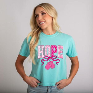 Simply Sage Market ���f�B�[�X �g�b�v�X T�V���c �O���t�B�b�N Simply Sage Market Hope Boxingloves - Women's Boxy Crop Top Graphic T-Shirt Chalky Mint �~���g