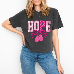 Simply Sage Market ���f�B�[�X �g�b�v�X T�V���c �O���t�B�b�N Simply Sage Market Hope Boxingloves - Women's Boxy Crop Top Graphic T-Shirt Pepper