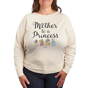 �f�B�Y�j�[ ���f�B�[�X �g�b�v�X T�V���c �v���X�T�C�Y �p�C�� Plusize Disney Princess Mother To A Princess French Terry Long Sleeve Tee Beige �x�[�W��