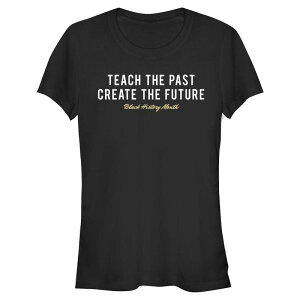 �A�j���L�����N�^�[ ���f�B�[�X �g�b�v�X T�V���c Licensed Character Juniors' Teach The Past Create The Future Short Sleeve Fitted Tee Black �u���b�N