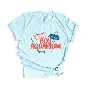 Simply Sage Market ���f�B�[�X �g�b�v�X T�V���c �O���t�B�b�N Simply Sage Marketake Me To The Boy Aquarium - Women'short Sleeve Graphic T-Shirt Ice Blue �u���[