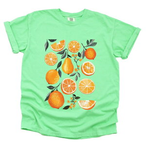 Simply Sage Market ���f�B�[�X �g�b�v�X T�V���c �O���t�B�b�N Simply Sage Market Orange Slice Collage - Women's Garment Dyed Graphic T-Shirt Reef �I�����W