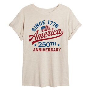 �A�j���L�����N�^�[ ���f�B�[�X �g�b�v�X T�V���c Licensed Character Juniors' America 250th Anniversary Oversized Tee Beige �x�[�W��