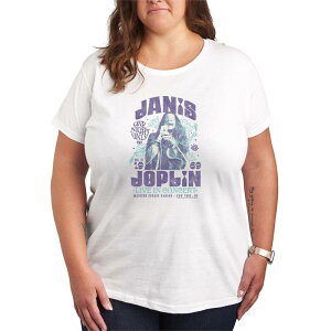 �A�j���L�����N�^�[ ���f�B�[�X �g�b�v�X T�V���c �v���X�T�C�Y �O���t�B�b�N Licensed Character Plusize Janis Joplin Live In Concert Graphic Tee White �z���C�g