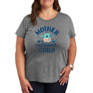 �X�^�[ �E�H�[�Y ���f�B�[�X �g�b�v�X T�V���c �v���X�T�C�Y �O���t�B�b�N Plusize Star Wars The Mandalorian Mother Of A Curious Child Graphic Tee Heather Gray �O���[
