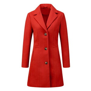 �A���O�� �P�[ ���f�B�[�X �A�E�^�[ �W���P�b�g�E�u���]�� �R�[�g ALLEGRA K Women'single Breasted Notched Lapel Mid Length Overcoat Dark Red ���b�h