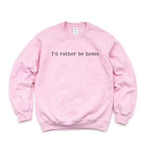 Simply Sage Market ���f�B�[�X �g�b�v�X T�V���c �X�E�F�b�g �O���t�B�b�N Simply Sage Market I'd Rather Be Home Typewriter - Women's Graphic Sweatshirt Light Pink �s���N