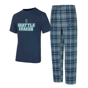 �A���u�����f�b�h ���f�B�[�X �A���_�[�E�F�A �i�C�g�E�F�A �p���c T�V���c Unbranded Men's Conceptsport Seattle Kraken Vector T-Shirt & Pantsleep Set Krk Navy �l�C�r�[