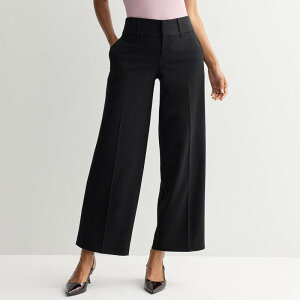 �i�C���E�F�X�g ���f�B�[�X �{�g���X �J�W���A���p���c ���C�h���b�O Women's Nine West Magic Waist Wide Leg Pants Mineral Black �u���b�N
