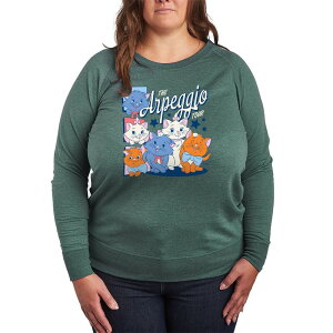 �f�B�Y�j�[ ���f�B�[�X �g�b�v�X T�V���c �v���X�T�C�Y �p�C�� Plusize Disney's The Aristocats The Arpeggio Tour French Terry Long Sleeve Tee Heather Juniper �w�U�[