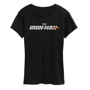 �}�[�x�� ���f�B�[�X �g�b�v�X T�V���c ���S �O���t�B�b�N Women's Marvel Iron Man Logo Graphic Tee Black �u���b�N