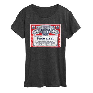 �A�j���L�����N�^�[ ���f�B�[�X �g�b�v�X T�V���c �O���t�B�b�N Licensed Character Women's Budweiser Distressed Graphic Tee Heather Charcoal �`���R�[��