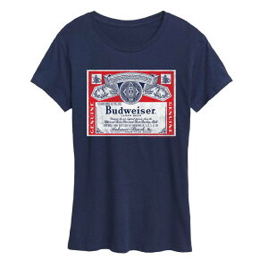 �A�j���L�����N�^�[ ���f�B�[�X �g�b�v�X T�V���c �O���t�B�b�N Licensed Character Women's Budweiser Distressed Graphic Tee Navy �l�C�r�[