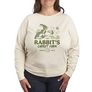 �f�B�Y�j�[ ���f�B�[�X �g�b�v�X T�V���c �v���X�T�C�Y �p�C�� Plusize Disney's Winnie The Pooh Rabbit's Carrot Farm French Terry Long Sleeve Tee Beige �x�[�W��