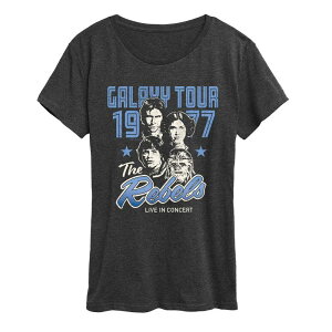 �X�^�[ �E�H�[�Y ���f�B�[�X �g�b�v�X T�V���c �O���t�B�b�N Women'star Wars The Rebels Galaxy Tour 1977 Graphic Tee Heather Charcoal �`���R�[��