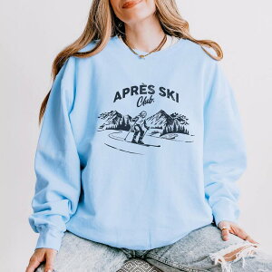Simply Sage Market ���f�B�[�X �g�b�v�X T�V���c �X�E�F�b�g Simply Sage Market Aprski Club Mountains - Women's Lightweight Garment Dyed Sweatshirt Hydrangea