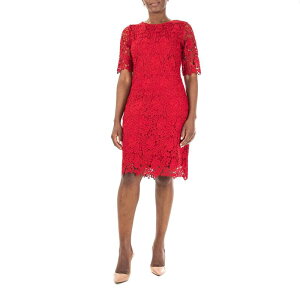 �j�i���I�i���h ���f�B�[�X �g�b�v�X �����s�[�X �t�����[�� ���[�X �t�����[ Women's Nina Leonard Floralace Sheath Cocktail Dress Nina Red ���b�h