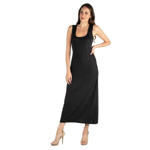 24 �Z�u���R���t�H�[�g ���f�B�[�X �g�b�v�X �����s�[�X �}�L�V Women's 24seven Comfort Apparel Scoop Neck Racerback Tank Top Maxi Dress Black �u���b�N