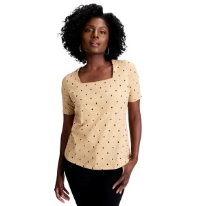�W�F�V�J�����h�� ���f�B�[�X �g�b�v�X T�V���c �v���X�T�C�Y �R�b�g�� Jessica London Women's Plusize Stretch Cotton Square Neck Tee Soft Camel Mini �L������